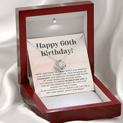 60th Birthday Gift for Women | Bday Present for Mom, Stepmom, Grandma, Friend, Employee, Funny and Heartfelt Card and Necklace 2800k