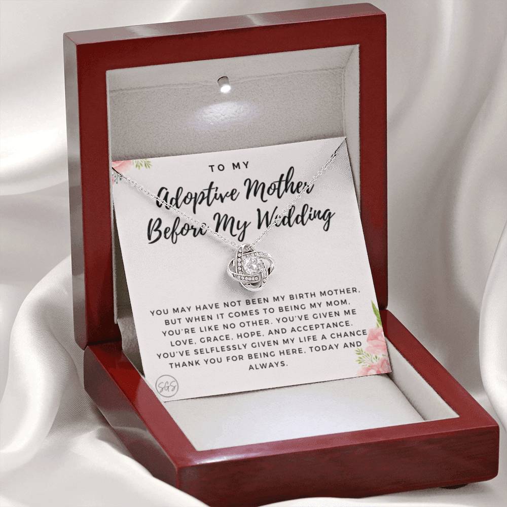 0625L adoptive mother wedding Necklace Love Knot