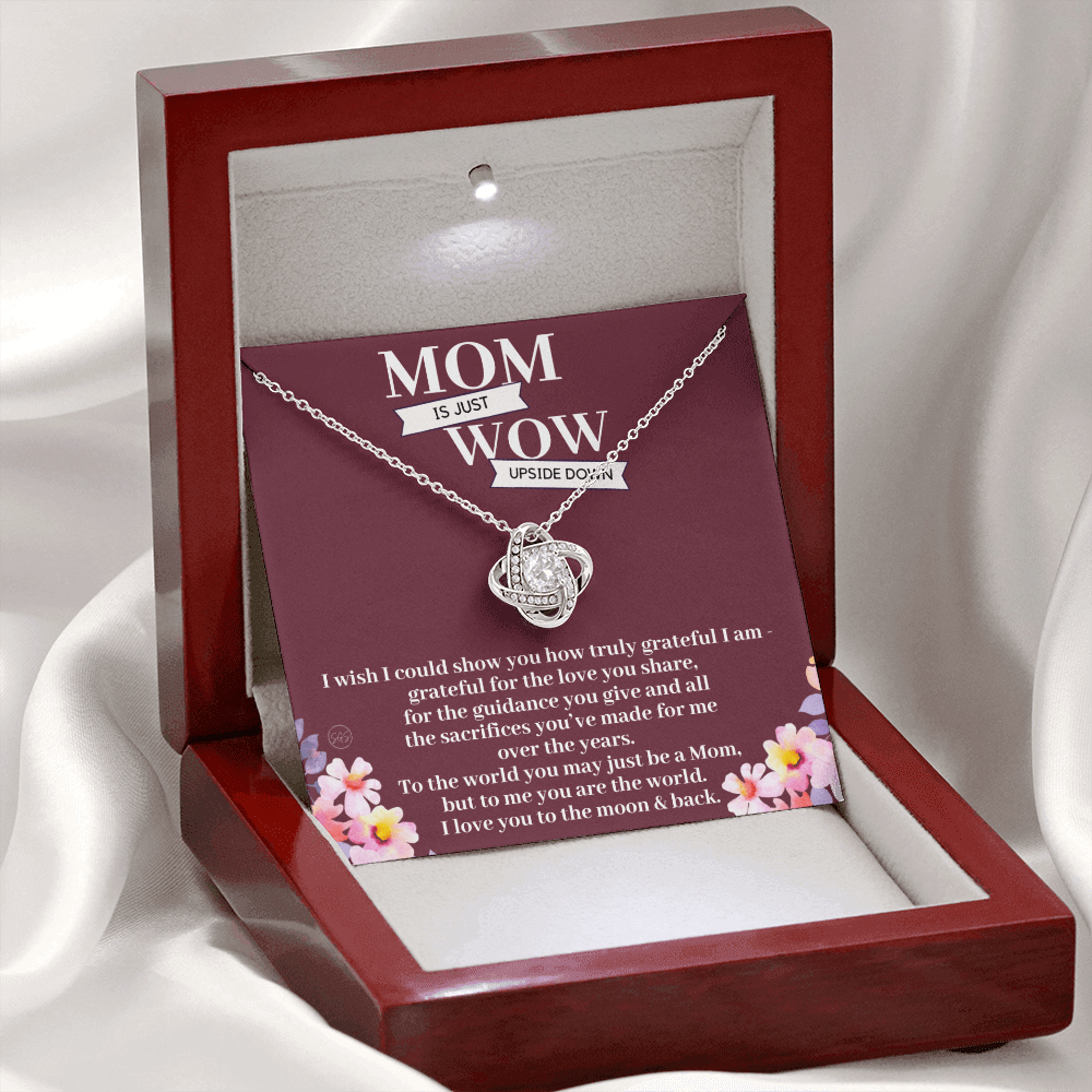 Gift for Mom | Mother's Day Gift, To My Loving Mom From Daughter, From Son, Love You to the Moon and Back, Love Knot Necklace 0422aK