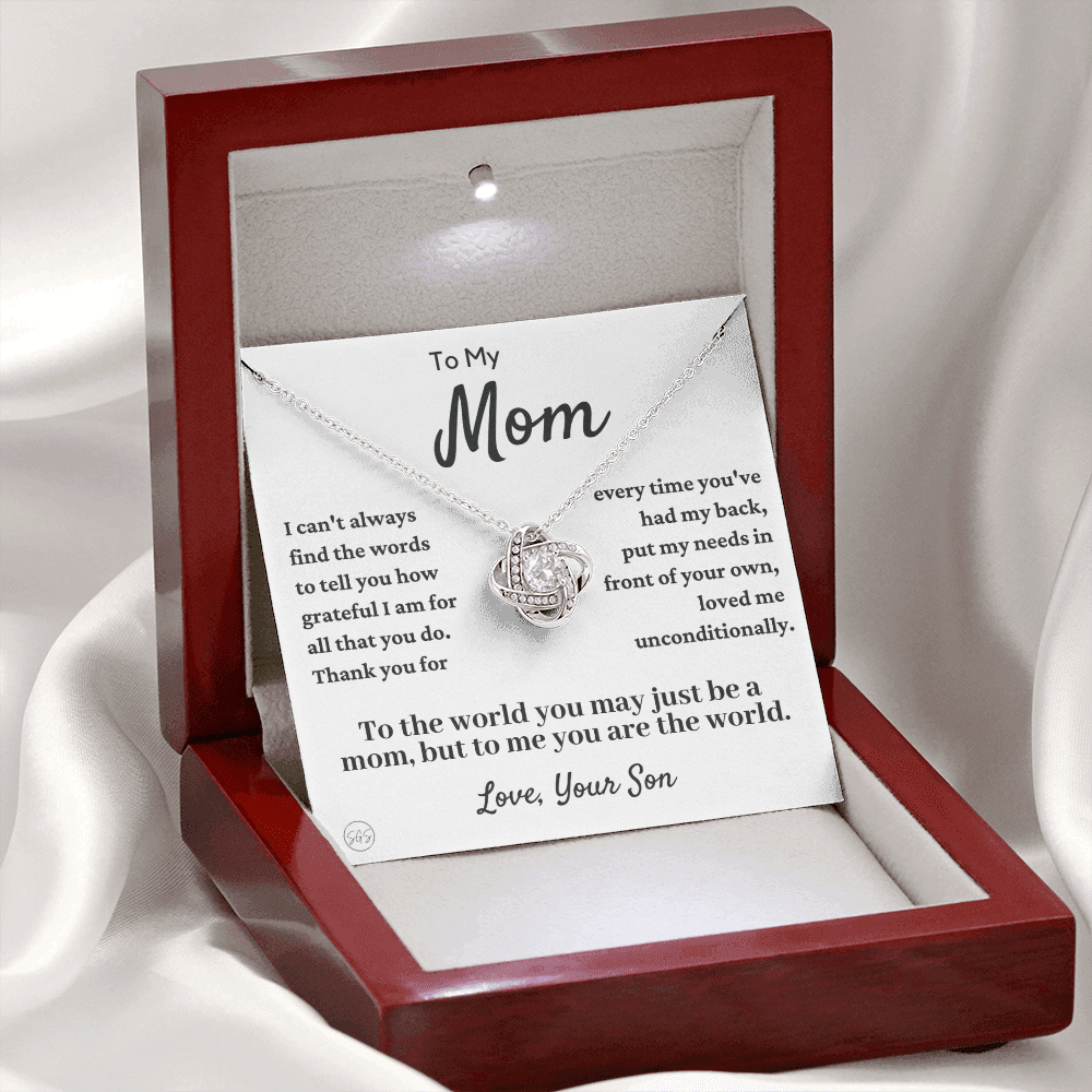 Mom - Loved Mother - Necklace | Gift for Mother From Son, Mother's Day Necklace, I'll Always Be Your Little Boy, Birthday Gift for Mom, Knot