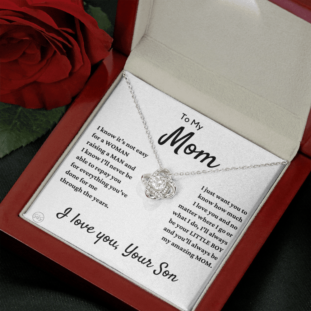 Mom - Loved Mother - Necklace | Gift for Mother From Son, Mother's Day Necklace, I'll Always Be Your Little Boy, I Love You Mom