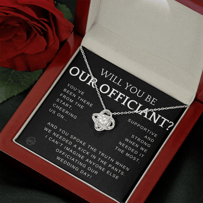 Wedding Officiant Proposal Gift | Will You Marry Us? Will You Be Our Officiant? For Friends, Best Friend Bestie Necklace Bridal Party 0131zK