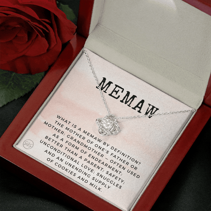 Gift for Memaw | Grandmother Nickname, Grandma, Mother's Day Necklace, Birthday, Get Well, Missing You, Memaw Definition, Christmas, From Family Grandkids  Granddaughter Grandson 1118bK