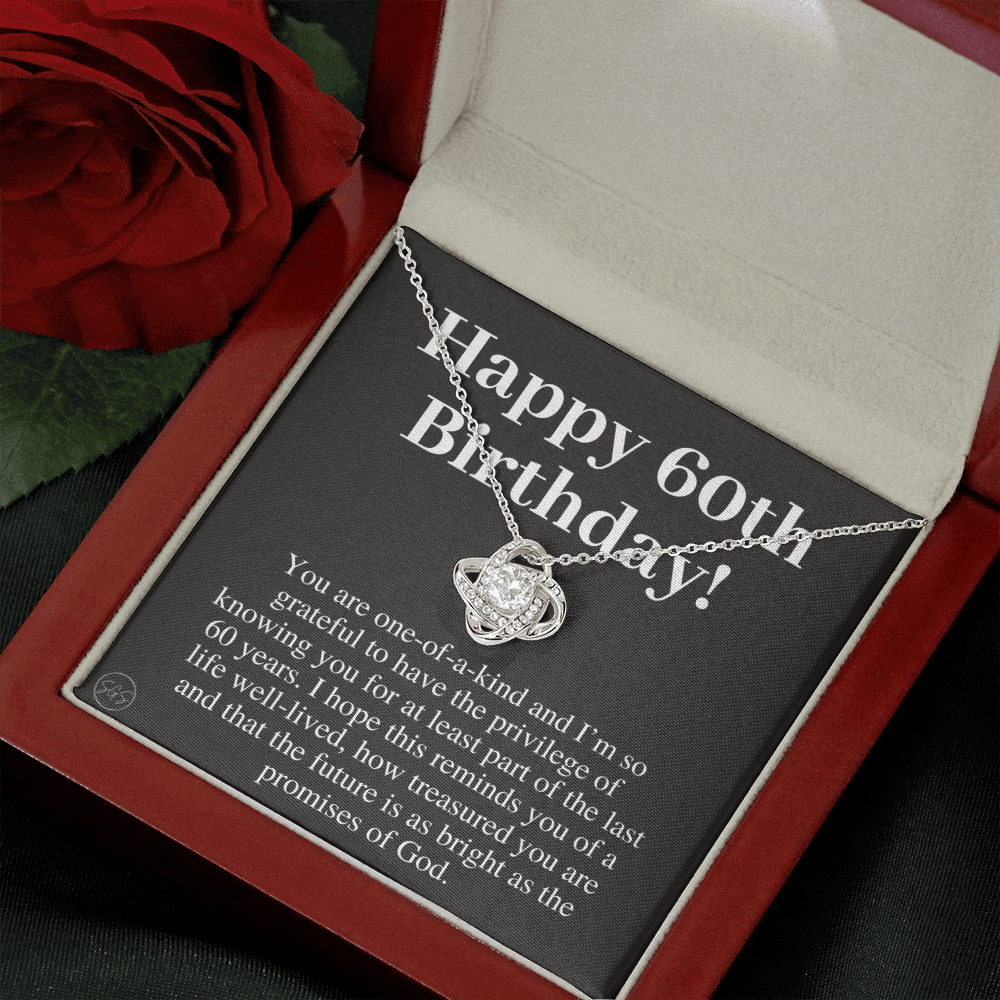 60th Birthday Gift for Women | Bday Present for Mom, Stepmom, Grandma, Friend, Employee, Funny and Heartfelt Card and Necklace 2807k