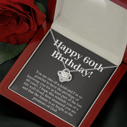 60th Birthday Gift for Women | Bday Present for Mom, Stepmom, Grandma, Friend, Employee, Funny and Heartfelt Card and Necklace 2807k