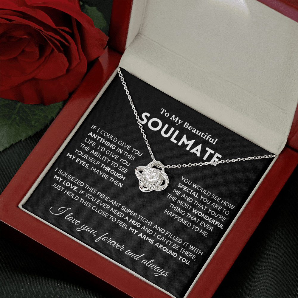 Soulmate - My Eyes - Necklace | Gift for Wife, Girlfriend, Fiance, Annviersary Gift, Valentine's Day Present, From Husband 04sa Necklace Love Knot
