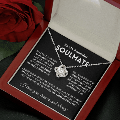 Soulmate - My Eyes - Necklace | Gift for Wife, Girlfriend, Fiance, Annviersary Gift, Valentine's Day Present, From Husband 04sa Necklace Love Knot