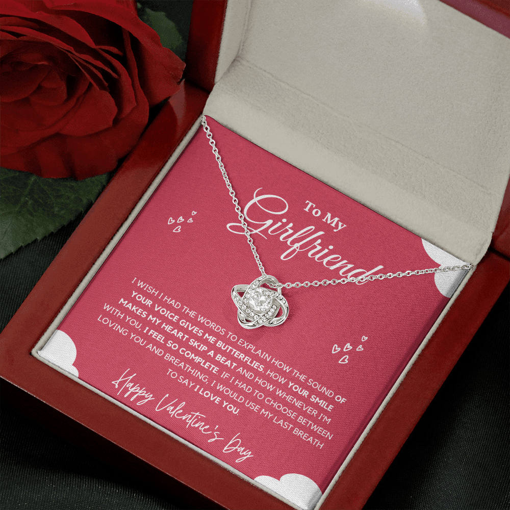 Girlfriend - Last Breath - Love Knot Necklace | Anniversary Gift for Girlfriend, From Boyfriend, From Partner, Valentine's Day Present