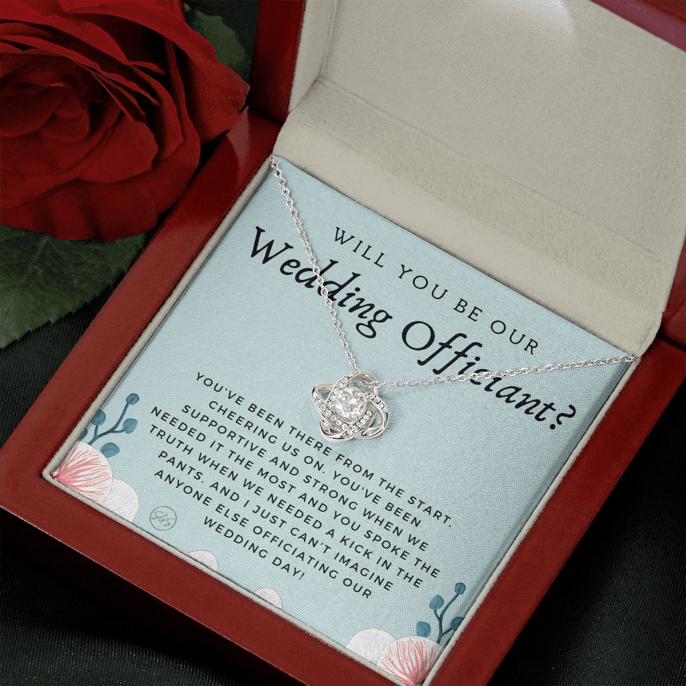 Wedding Officiant Proposal Gift | Will You Marry Us? Will You Be Our Officiant? For Friends, Best Friend Bestie Necklace Bridal Party 0817eK2
