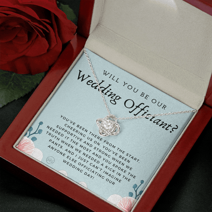 Wedding Officiant Proposal Gift | Will You Marry Us? Will You Be Our Officiant? For Friends, Best Friend Bestie Necklace Bridal Party 0817eK2