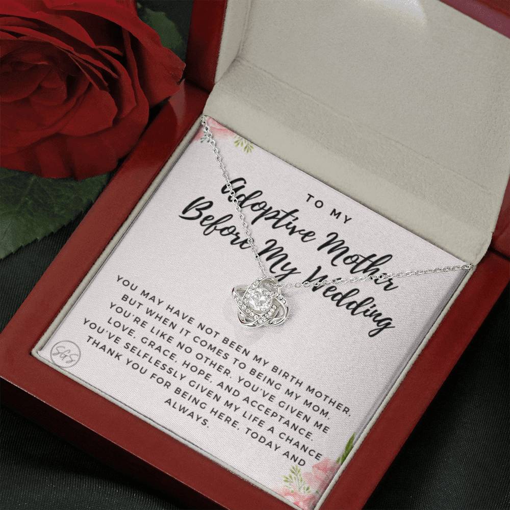 0625L adoptive mother wedding Necklace Love Knot