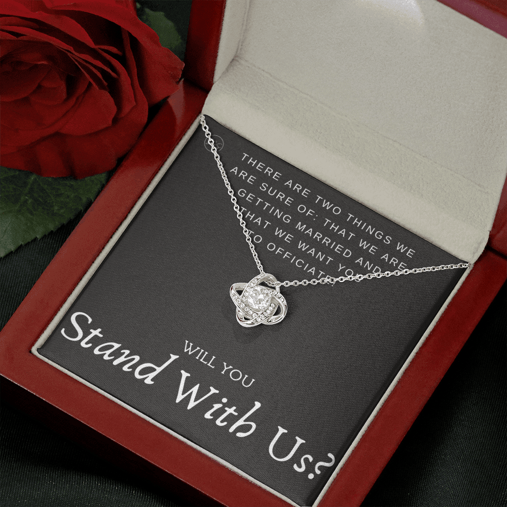 Wedding Officiant Proposal Gift | Will You Marry Us? Will You Be Our Officiant? For Friends, Best Friend Bestie Necklace Bridal Party 0131vK