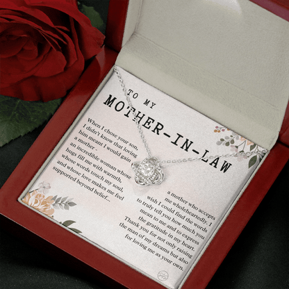 Personalized Knot Necklace for Your Mother-in-law | Mother's Day Gift, From Daughter-in-Law, Mother in Love MIL7k