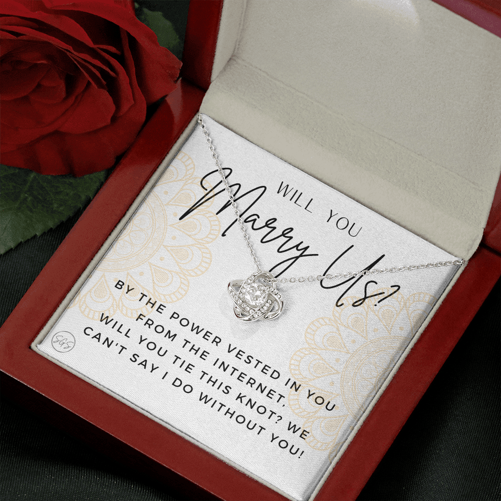 Wedding Officiant Proposal Gift | Will You Marry Us? Will You Be Our Officiant? For Friends, Best Friend Bestie Necklace Bridal Party 0817hK2