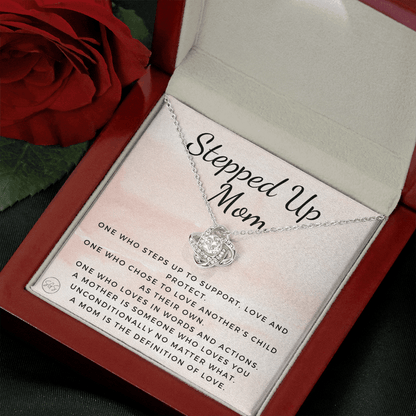 Stepped Up Mom | Gift for Stepmom, Bonus Mom, Stepmother, Grandma, Second Mama, From Step Daughter Son, Christmas, Birthday, Foster 1026cK