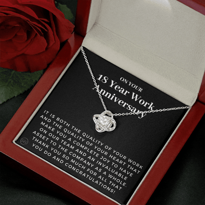 18 Year Job Anniversary Gift | Thank You Gift from Boss, Employee Work Appreciation, Co-Worker, Congrats, Years of Service AN18K