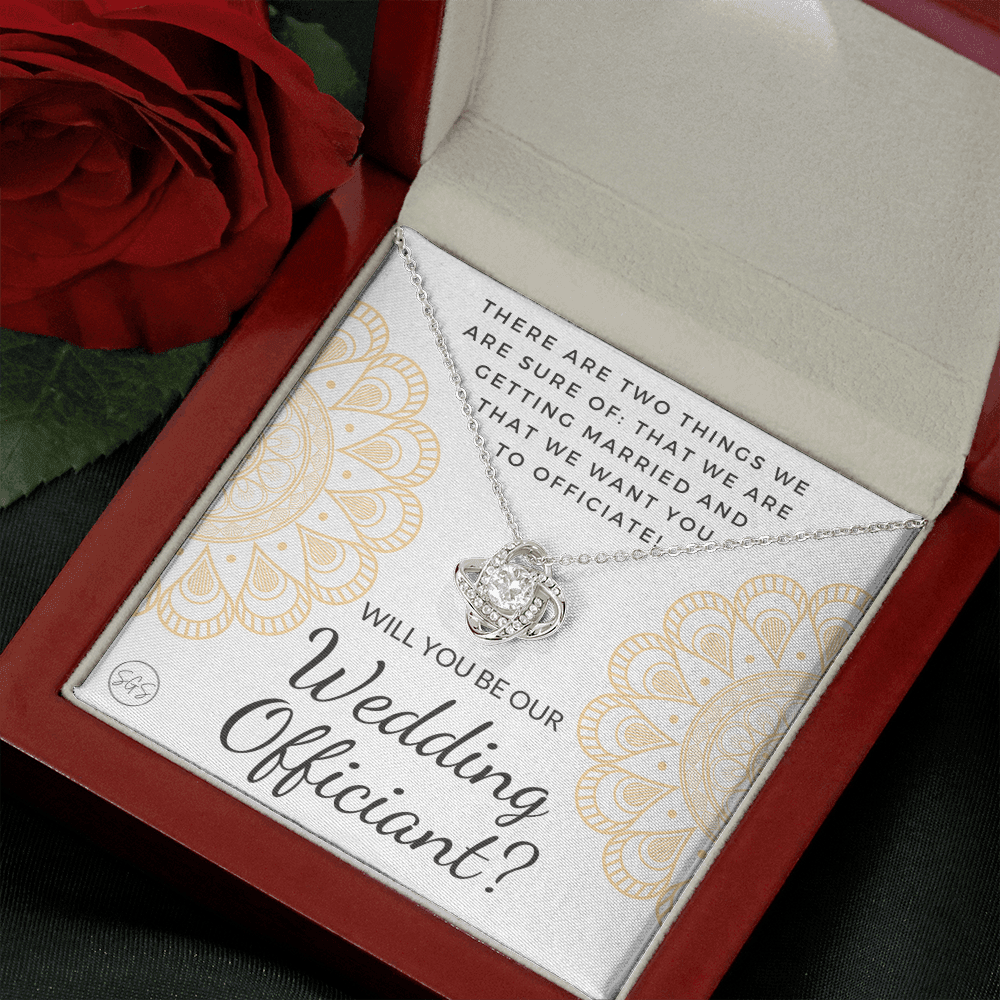 Wedding Officiant Proposal Gift | Will You Marry Us? Will You Be Our Officiant? For Friends, Best Friend Bestie Necklace Bridal Party 0131qK