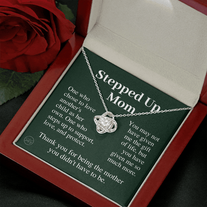 Stepped Up Mom | Gift for Stepmom, Bonus Mom, Stepmother, Grandma, Second Mama, From Step Daughter Son, Mother's Day, Birthday, Foster 125fK