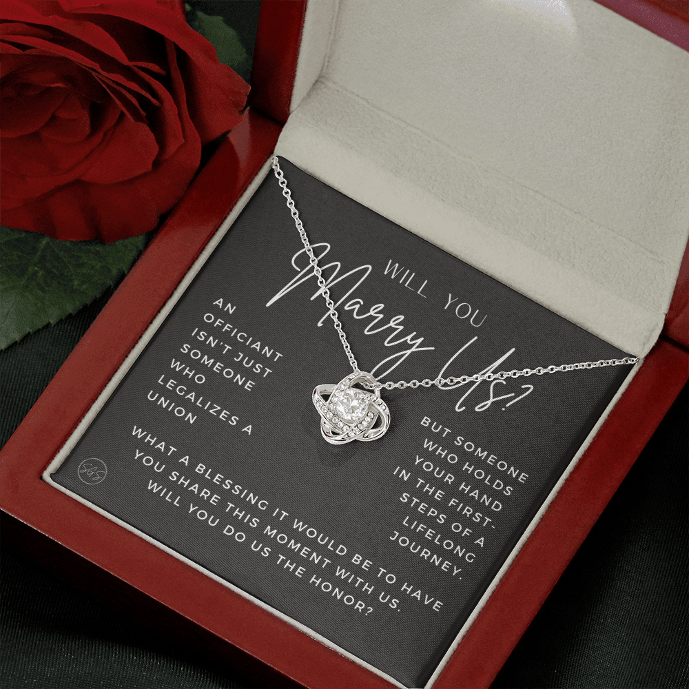 Wedding Officiant Proposal Gift | Will You Marry Us? Will You Be Our Officiant? For Friends, Best Friend Bestie Necklace Bridal Party 0131hK