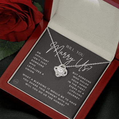 Wedding Officiant Proposal Gift | Will You Marry Us? Will You Be Our Officiant? For Friends, Best Friend Bestie Necklace Bridal Party 0131hK