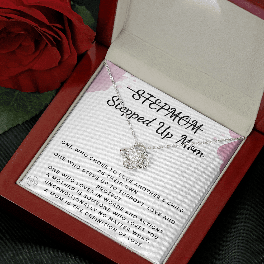 Stepped Up Mom | Gift for Stepmom, Bonus Mom, Stepmother, Grandma, Second Mama, From Step Daughter Son, Christmas, Birthday, Foster 1026fK