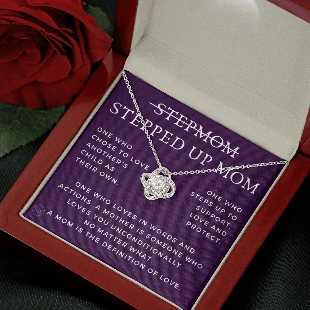 Stepped Up Mom | Gift for Stepmom, Bonus Mom, Stepmother, Grandma, Second Mama, From Step Daughter Son, Mother's Day, Birthday, Foster 125bK