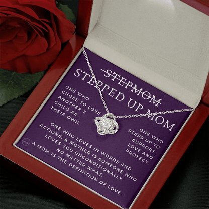 Stepped Up Mom | Gift for Stepmom, Bonus Mom, Stepmother, Grandma, Second Mama, From Step Daughter Son, Mother's Day, Birthday, Foster 125bK