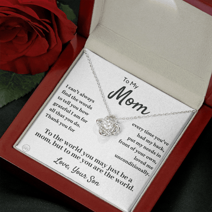 Mom - Loved Mother - Necklace | Gift for Mother From Son, Mother's Day Necklace, I'll Always Be Your Little Boy, Birthday Gift for Mom, Knot