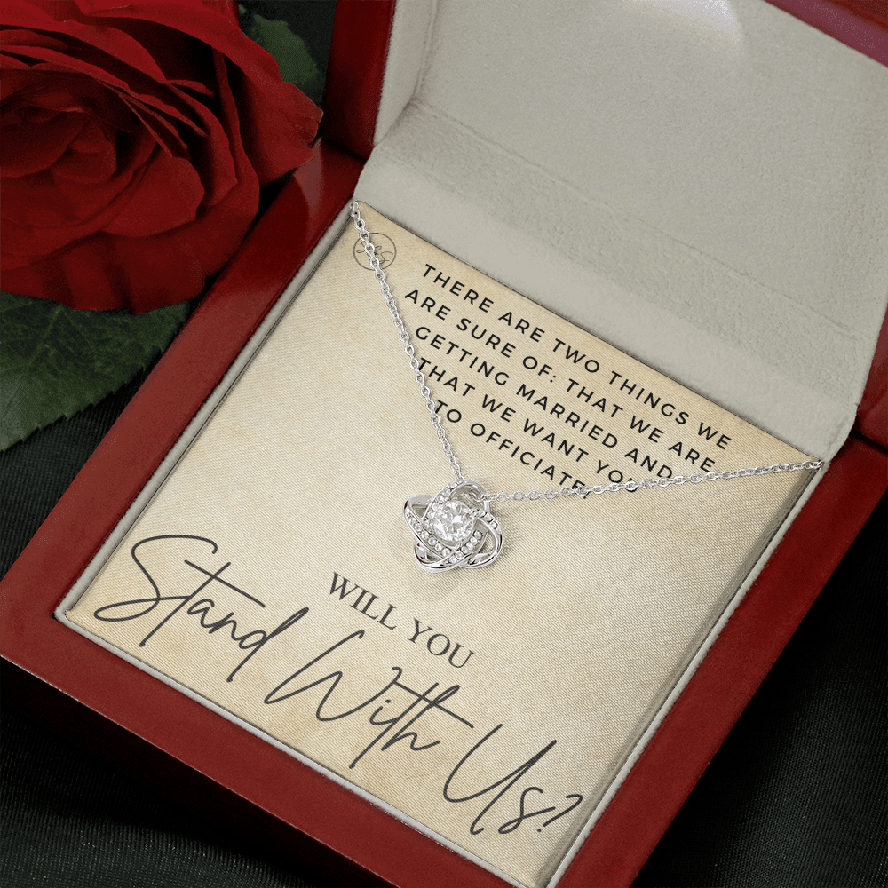 Wedding Officiant Proposal Gift | Will You Marry Us? Will You Be Our Officiant? For Friends, Best Friend Bestie Necklace Bridal Party 0131uK