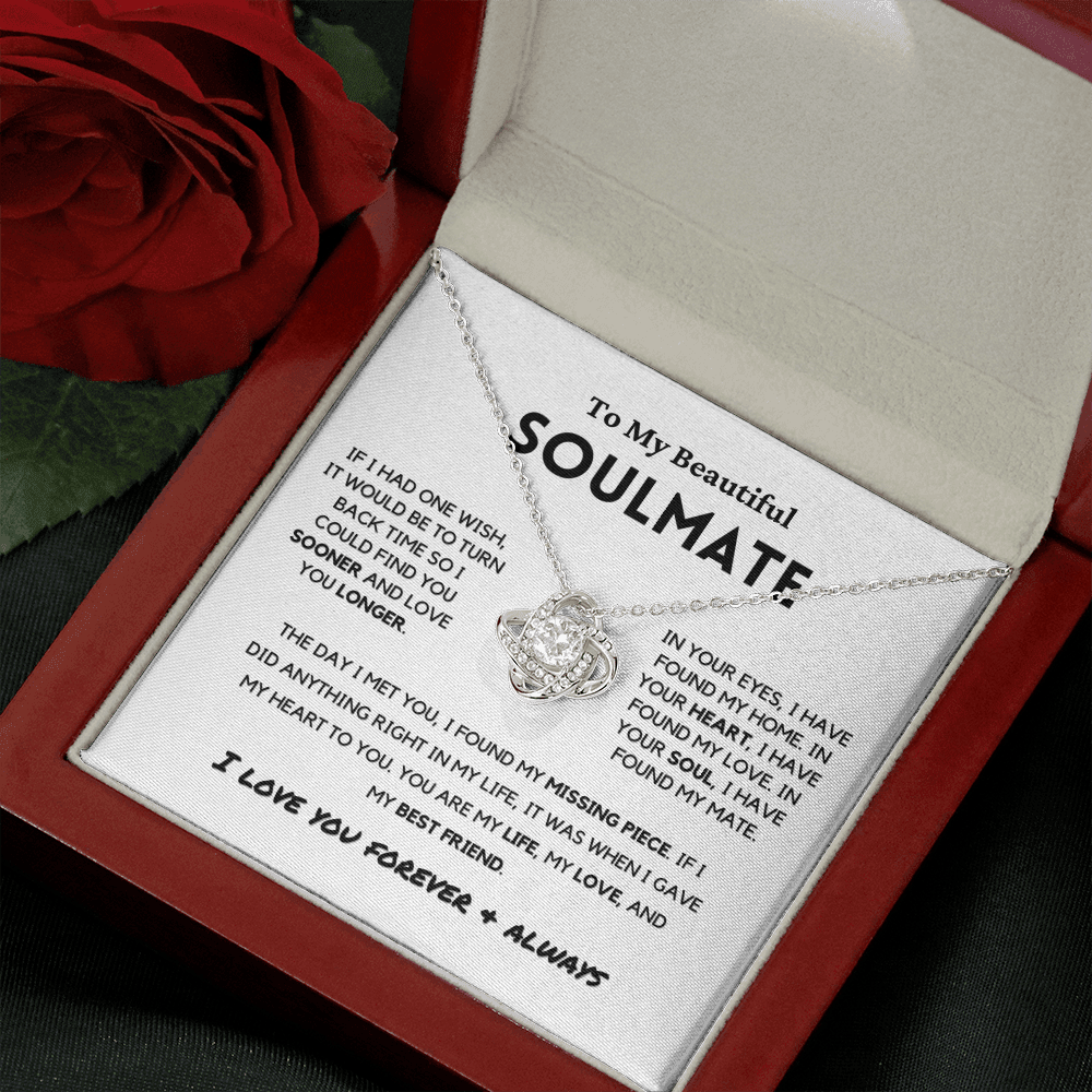 Soulmate - Missing Piece - Eternal Hope Necklace | Romantic Gift for Wife, Fiancé, Girlfriend, Valentine's Day Present 0201aK