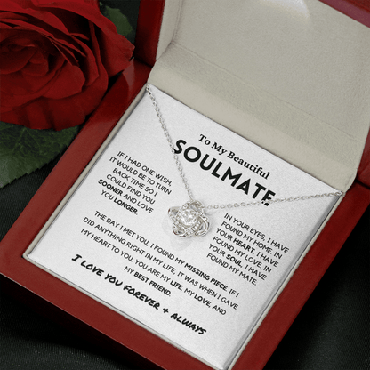Soulmate - Missing Piece - Eternal Hope Necklace | Romantic Gift for Wife, Fiancé, Girlfriend, Valentine's Day Present 0201aK