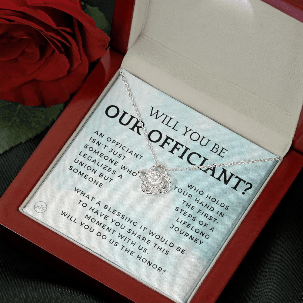 Wedding Officiant Proposal Gift | Will You Marry Us? Will You Be Our Officiant? For Friends, Best Friend Bestie Necklace Bridal Party 0131cK