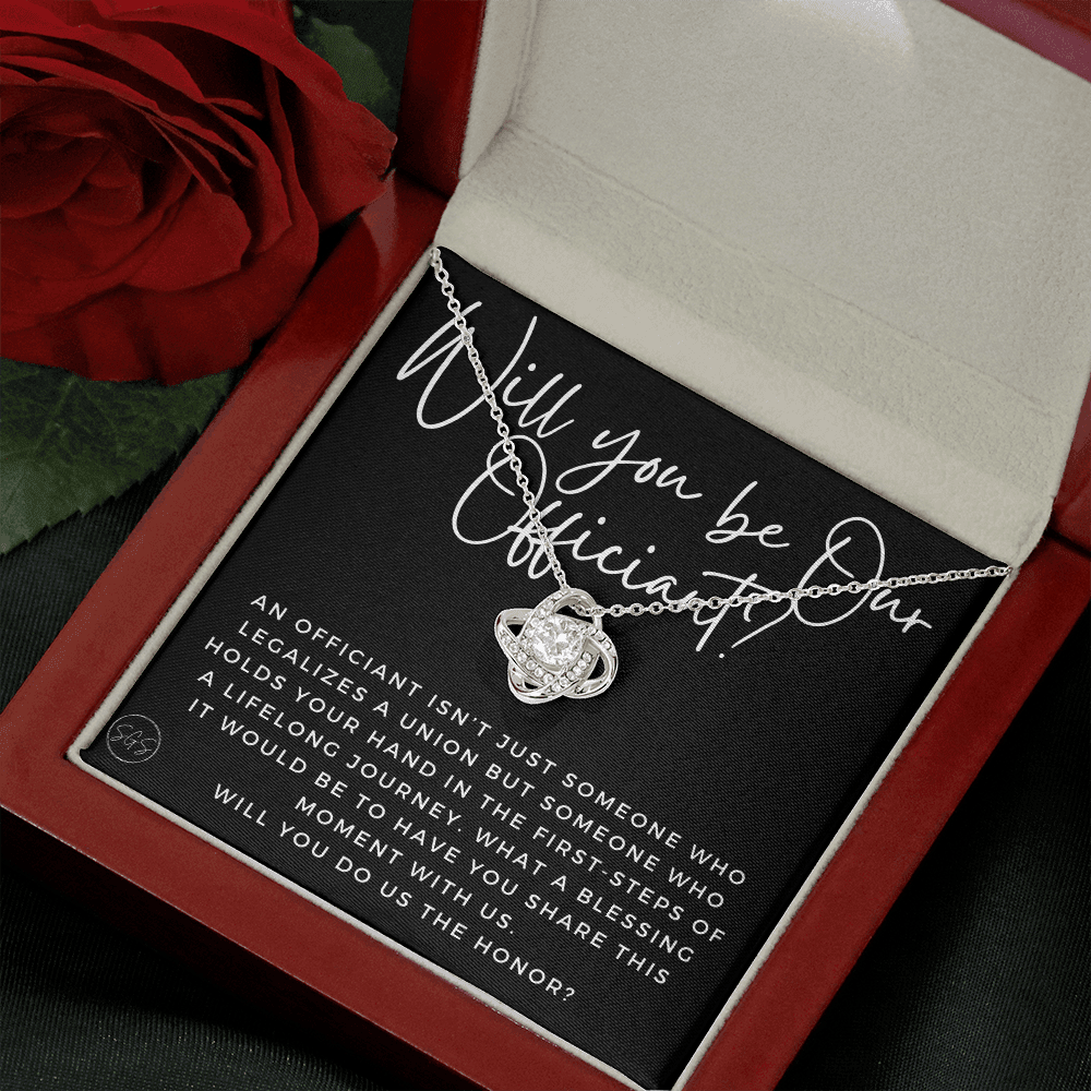 Wedding Officiant Proposal Gift | Will You Marry Us? Will You Be Our Officiant? For Friends, Best Friend Bestie Necklace Bridal Party  0817cK2