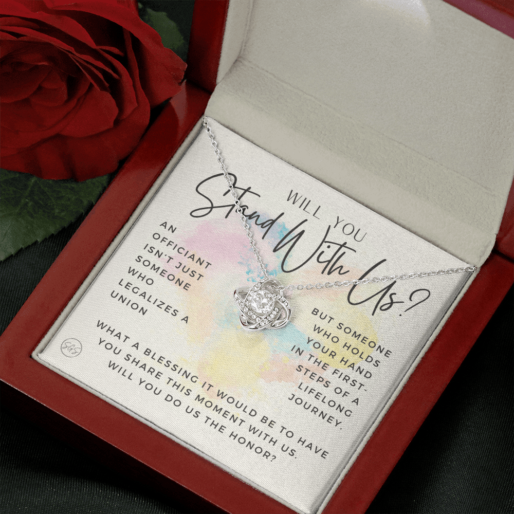 Wedding Officiant Proposal Gift | Will You Marry Us? Will You Be Our Officiant? For Friends, Best Friend Bestie Necklace Bridal Party 0131jK