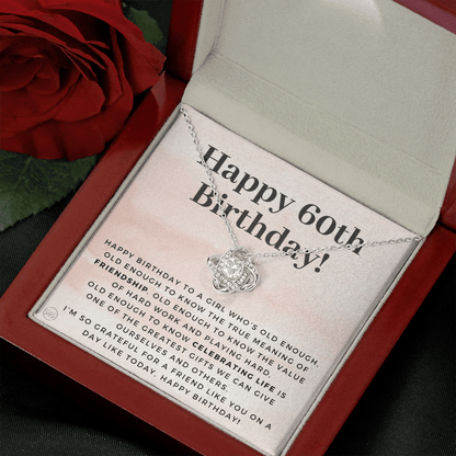 60th Birthday Gift for Women | Bday Present for Mom, Stepmom, Grandma, Friend, Employee, Funny and Heartfelt Card and Necklace 2800k