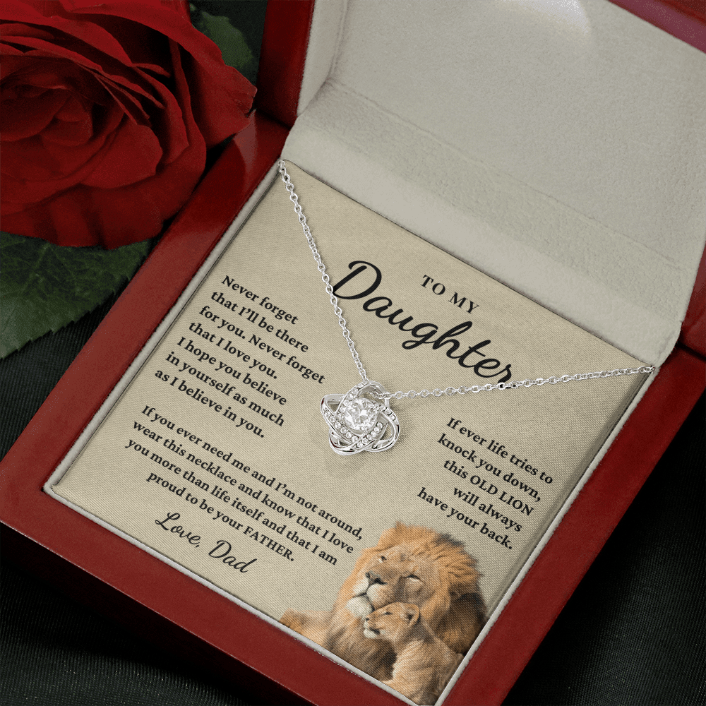 Daughter - Proud of you - Necklace | Gift for Daughter from Dad, Proud to be Your Father, Graduation Gift, Birthday, This Old Lion