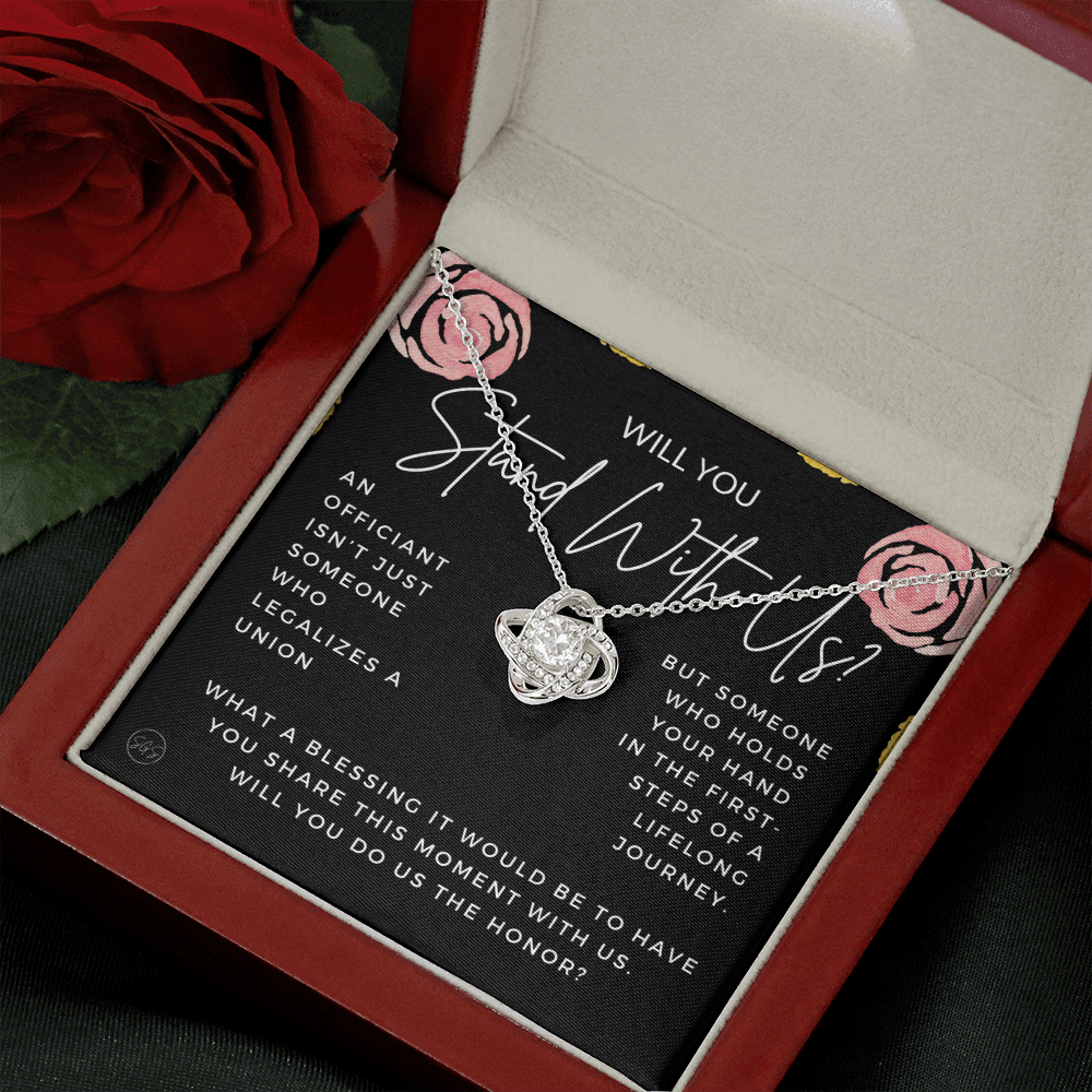 Wedding Officiant Proposal Gift | Will You Marry Us? Will You Be Our Officiant? For Friends, Best Friend Bestie Necklace Bridal Party 0131kK
