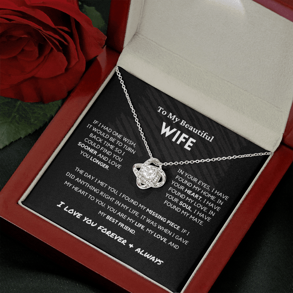 Soulmate - Missing Piece - Eternal Hope Necklace | Romantic Gift for Wife, Fiancé, Girlfriend, Valentine's Day Present 0201cK