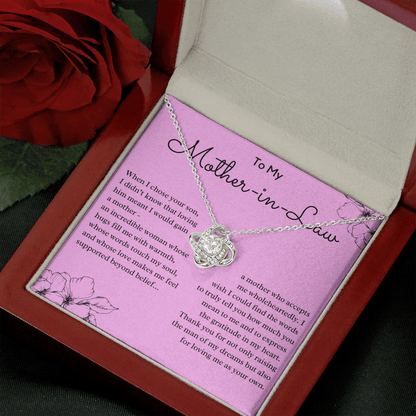 Personalized Knot Necklace for Your Mother-in-law | Mother's Day Gift, From Daughter-in-Law, Mother in Love MIL3k