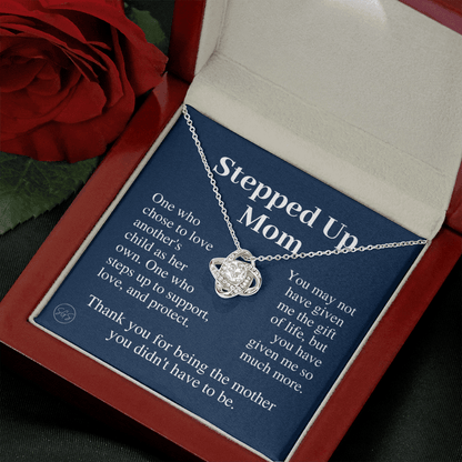 Stepped Up Mom | Gift for Stepmom, Bonus Mom, Stepmother, Grandma, Second Mama, From Step Daughter Son, Mother's Day, Birthday, Foster 125eK