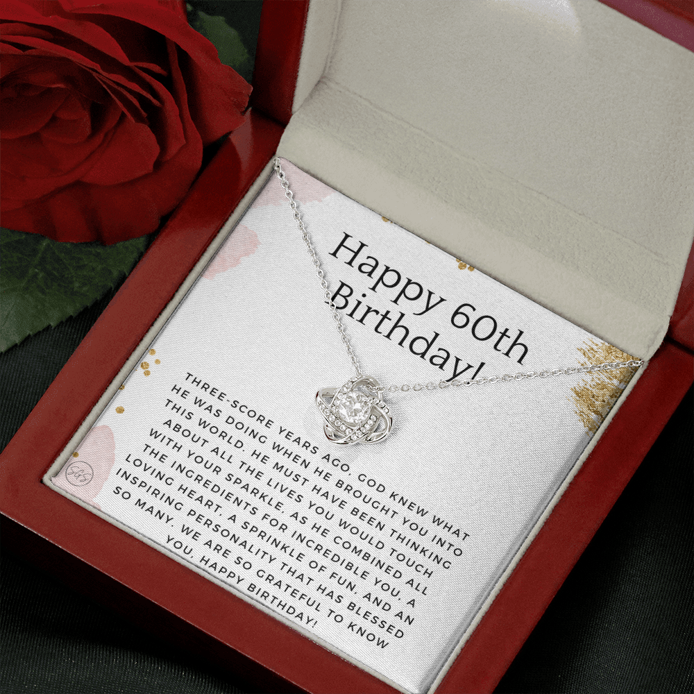 60th Birthday Gift for Women | Bday Present for Mom, Stepmom, Grandma, Friend, Employee, Funny and Heartfelt Card and Necklace 2801k