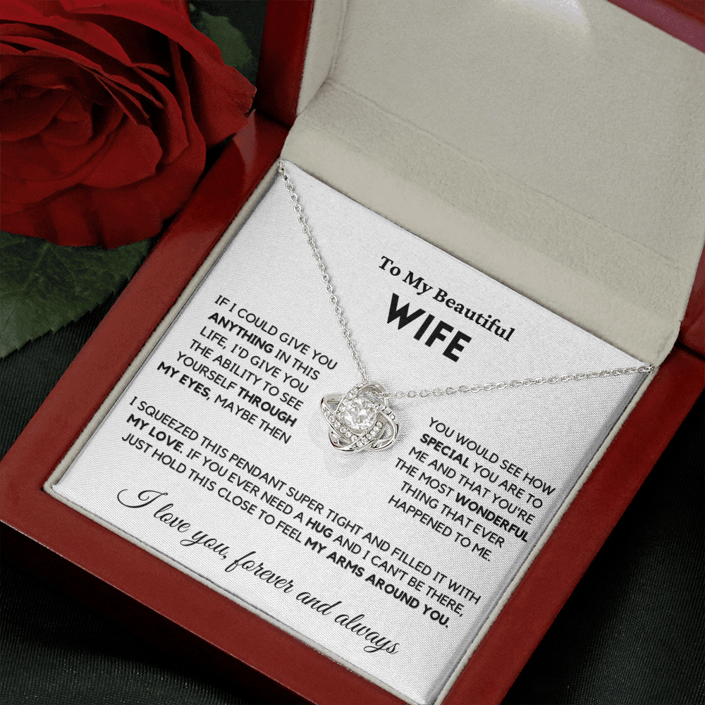 Wife - Always Here - Necklace | Gift for Wife, Annviersary Gift, Valentine's Day Present, From Husband 04wc Necklace Love Knot