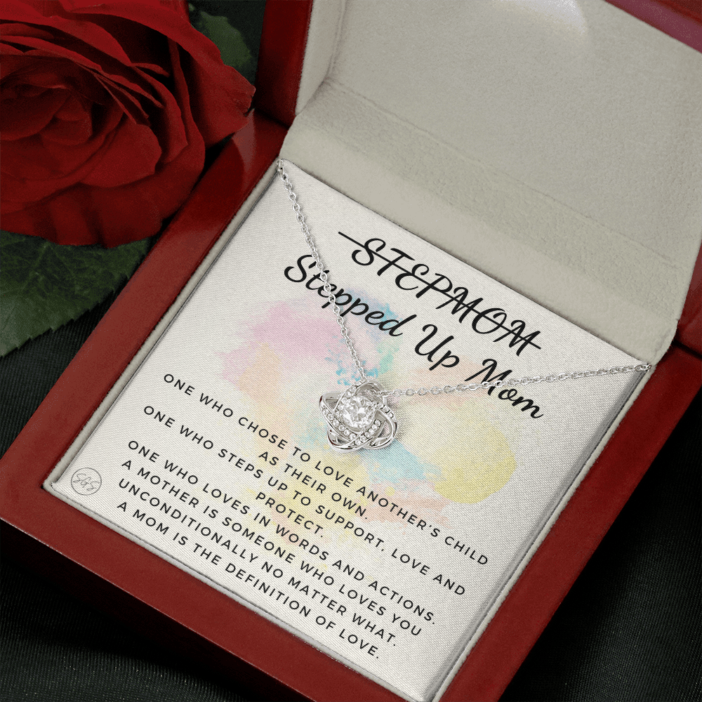 Stepped Up Mom | Gift for Stepmom, Bonus Mom, Stepmother, Grandma, Second Mama, From Step Daughter Son, Christmas, Birthday, Foster 1026eK