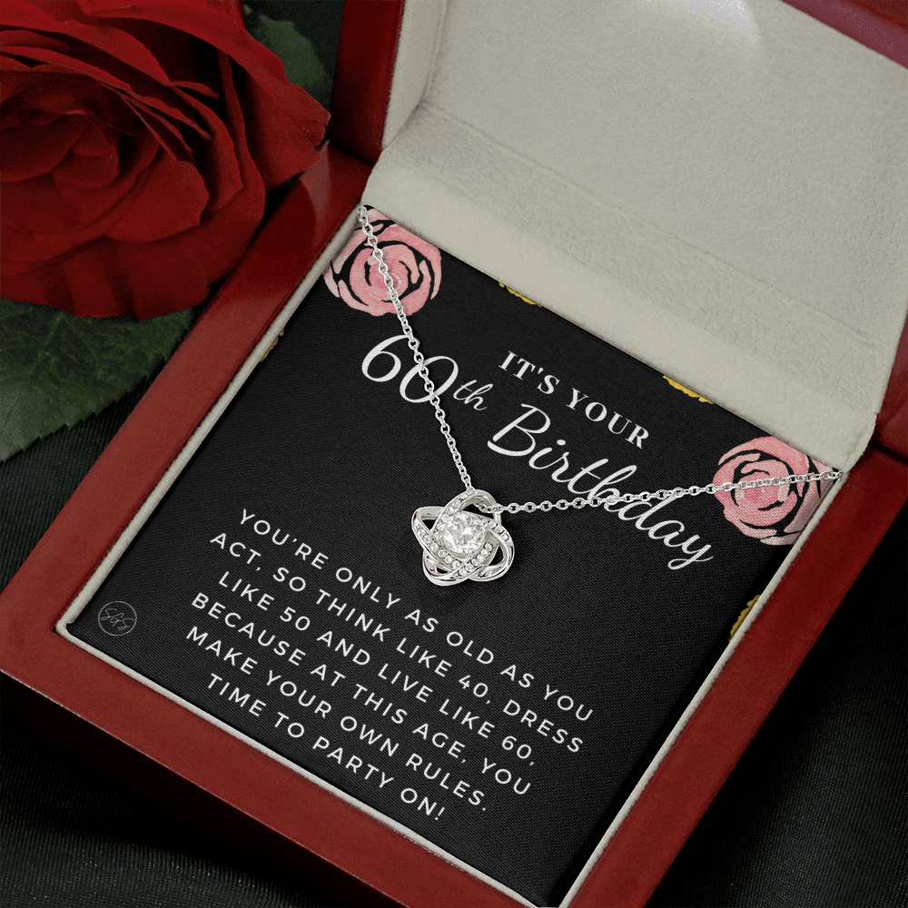 60th Birthday Gift for Women | Bday Present for Mom, Stepmom, Grandma, Friend, Employee, Funny and Heartfelt Card and Necklace 2806k