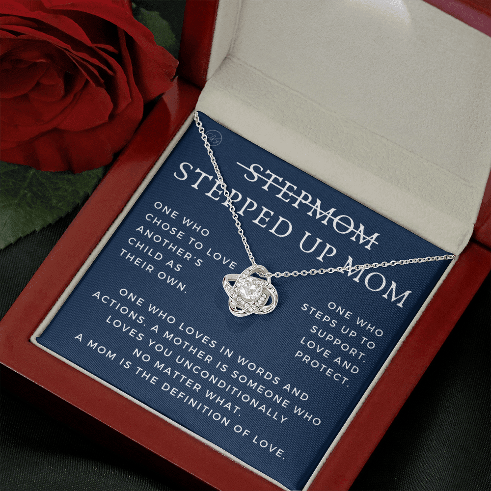 Stepped Up Mom | Gift for Stepmom, Bonus Mom, Stepmother, Grandma, Second Mama, From Step Daughter Son, Mother's Day, Birthday, Foster 125aK