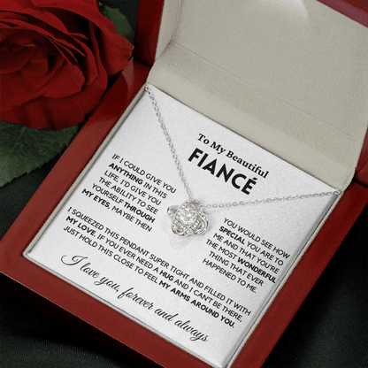 Fiance - Always Here - Necklace | Gift for Fiance, Annviersary Gift, Valentine's Day Present  Necklace Love Knot