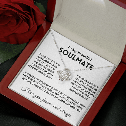 Soulmate - My Eyes - Necklace | Gift for Wife, Girlfriend, Fiance, Annviersary Gift, Valentine's Day Present, From Husband 04sb Necklace Love Knot