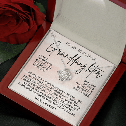 To My Granddaughter - Love Grandpa - Beautiful Gift Set | Granddaughter Gift, From Grandfather, Teen Girl Necklace, Teenaged Birthday Gift