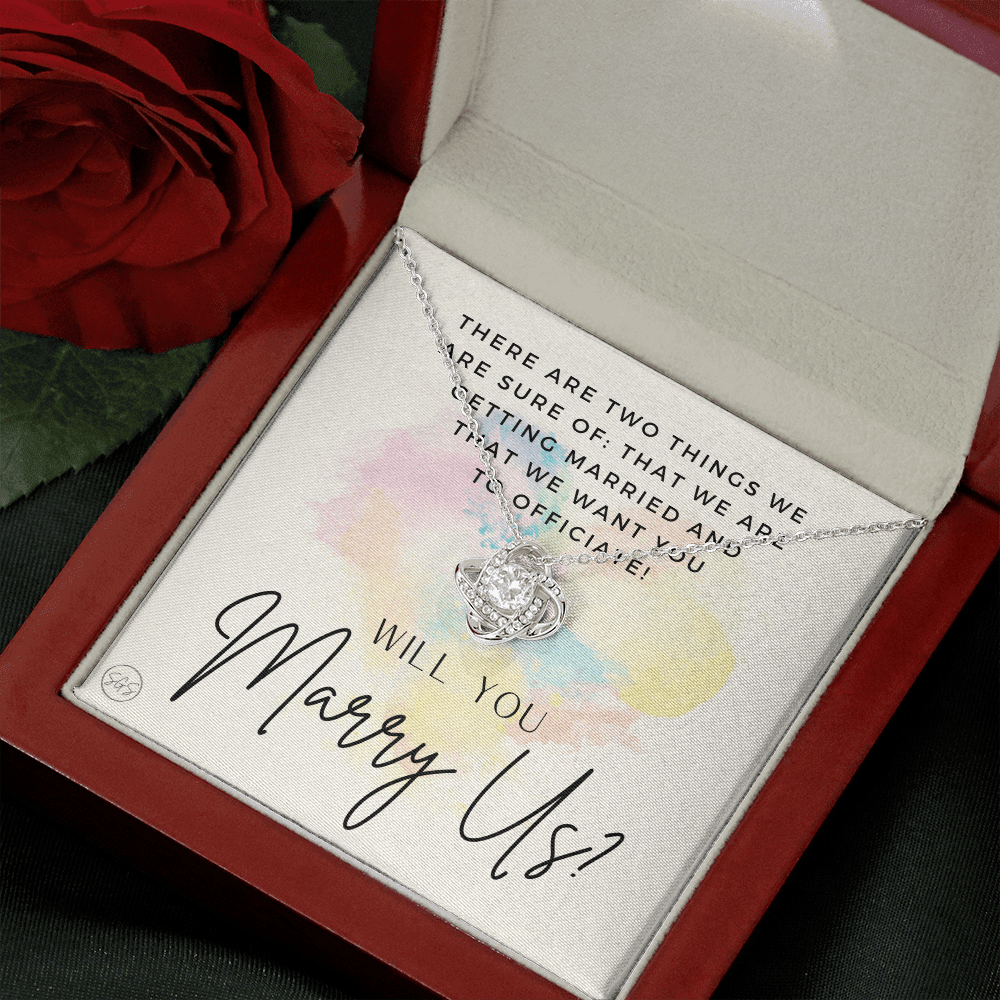 Wedding Officiant Proposal Gift | Will You Marry Us? Will You Be Our Officiant? For Friends, Best Friend Bestie Necklace Bridal Party  0817heartsK
