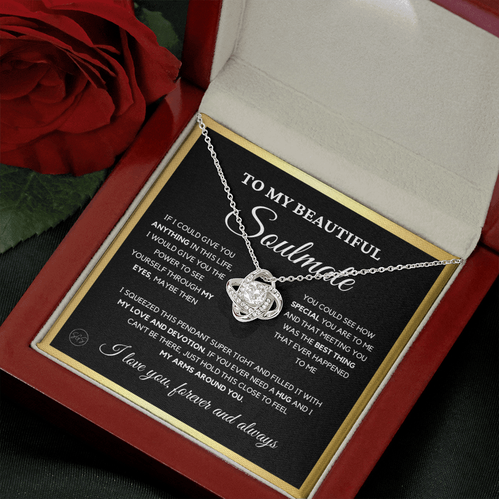 To My Beautiful Soulmate | Love Knot Necklace - Gift for Wife, Gift for Girlfriend, Gift for Fiance, Future Wife, Anniversary for Her 0503cK
